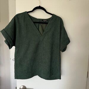 Madewell Green Short Sleeve Blouse size Large